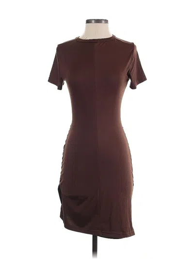 Pre-owned Unbranded Casual Dress In Brown