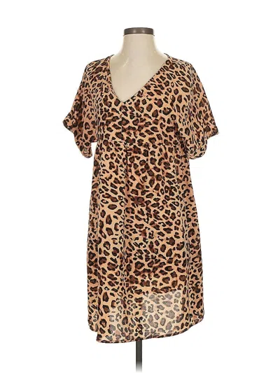 Pre-owned Unbranded Casual Dress In Brown