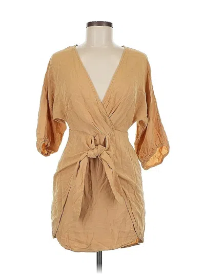 Pre-owned Unbranded Casual Dress In Brown