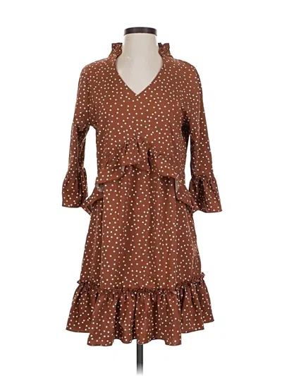 Pre-owned Unbranded Casual Dress In Brown