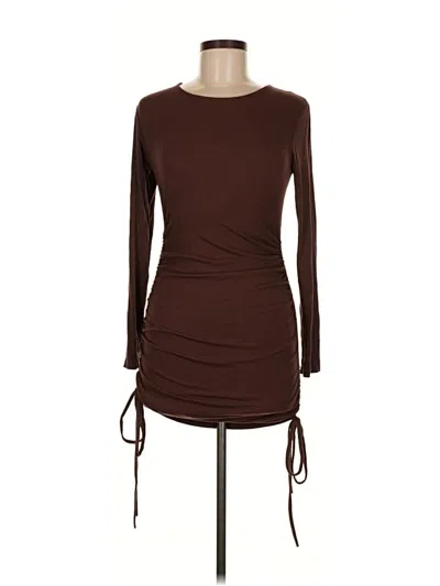 Pre-owned Unbranded Casual Dress In Brown