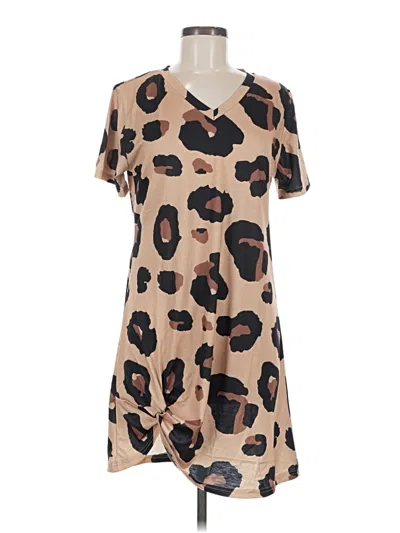Pre-owned Unbranded Casual Dress In Brown