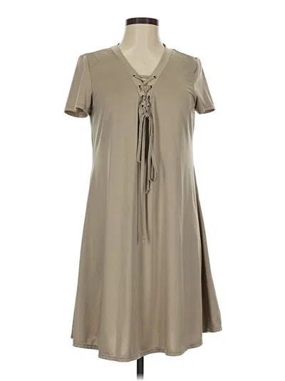 Pre-owned Unbranded Casual Dress In Brown