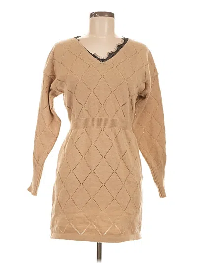 Pre-owned Unbranded Casual Dress In Brown