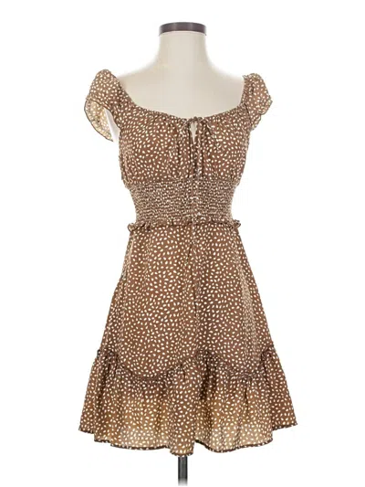 Pre-owned Unbranded Casual Dress In Brown