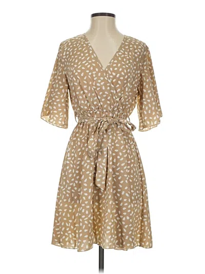 Pre-owned Unbranded Casual Dress In Brown