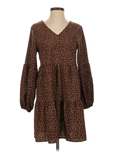 Pre-owned Unbranded Casual Dress In Brown