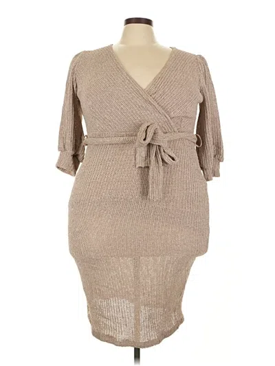Pre-owned Unbranded Casual Dress In Brown
