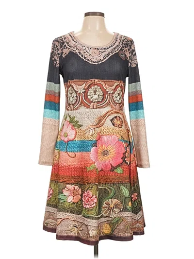 Pre-owned Unbranded Casual Dress In Brown