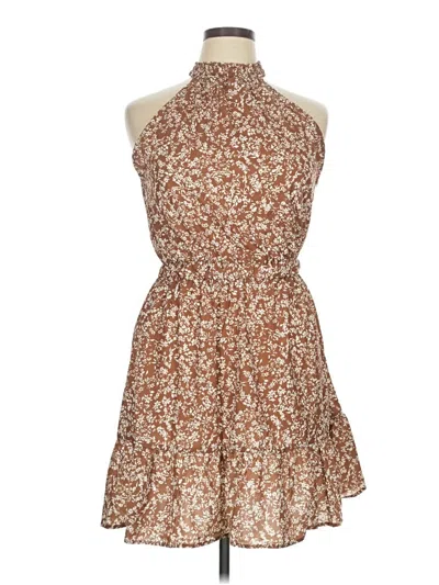 Pre-owned Unbranded Casual Dress In Brown