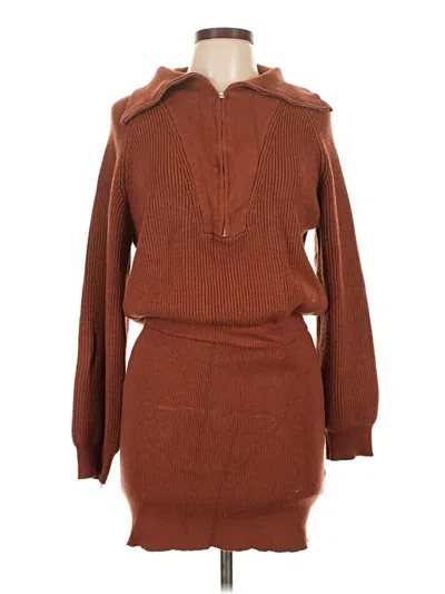Pre-owned Unbranded Casual Dress In Brown