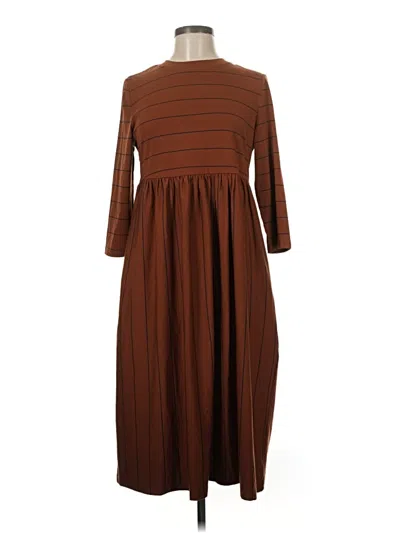 Pre-owned Unbranded Casual Dress In Brown