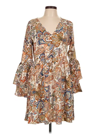 Pre-owned Unbranded Casual Dress In Brown