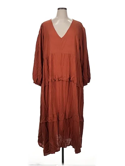 Pre-owned Unbranded Casual Dress In Brown