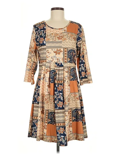 Pre-owned Unbranded Casual Dress In Brown