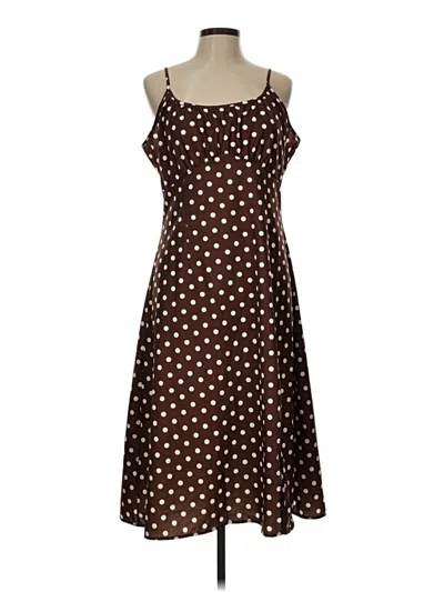 Pre-owned Unbranded Casual Dress In Brown