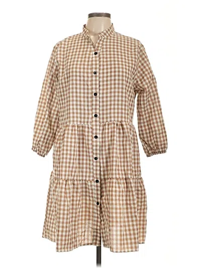 Pre-owned Unbranded Casual Dress In Brown