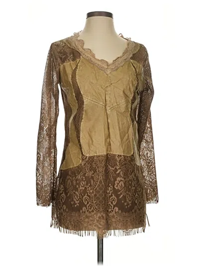 Pre-owned Unbranded Casual Dress In Brown