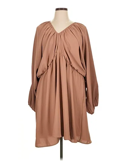Pre-owned Unbranded Casual Dress In Brown