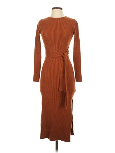 Pre-owned Unbranded Casual Dress In Brown