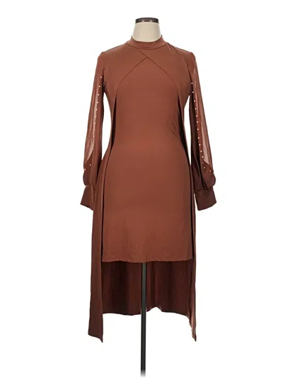 Pre-owned Unbranded Casual Dress In Brown