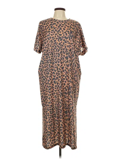 Pre-owned Unbranded Casual Dress In Brown