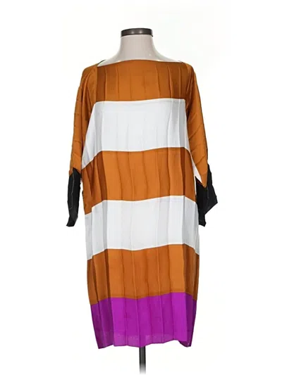 Pre-owned Unbranded Casual Dress In Brown
