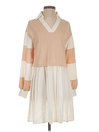 Pre-owned Unbranded Casual Dress In Brown