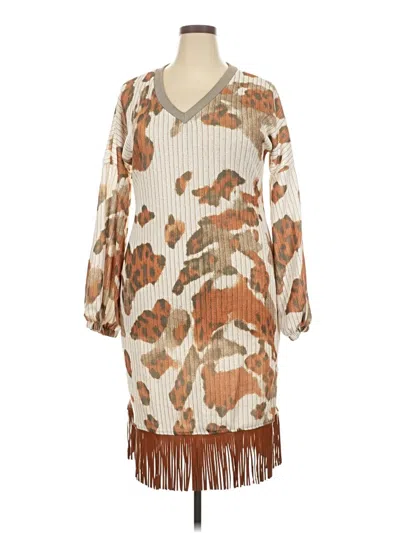 Pre-owned Unbranded Casual Dress In Brown