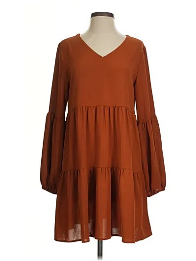 Pre-owned Unbranded Casual Dress In Brown