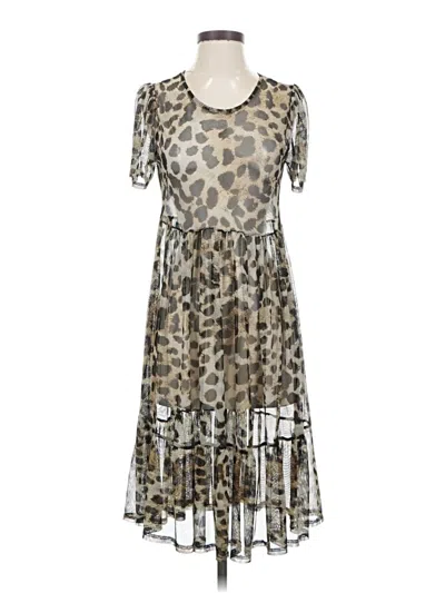Pre-owned Unbranded Casual Dress In Brown