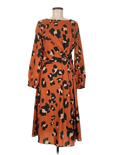 Pre-owned Unbranded Casual Dress In Brown