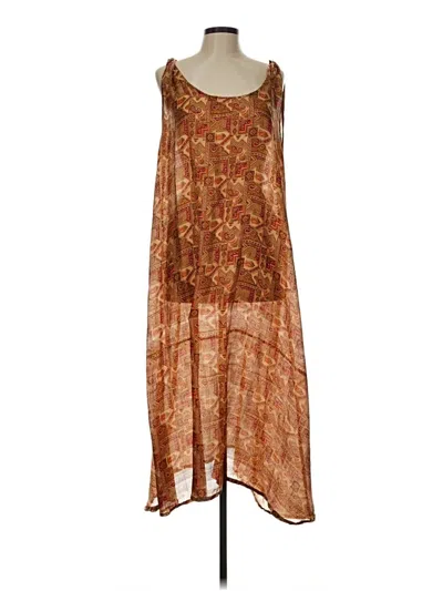 Pre-owned Unbranded Casual Dress In Brown