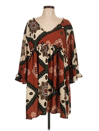Pre-owned Unbranded Casual Dress In Brown
