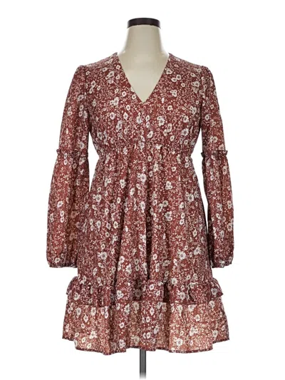 Pre-owned Unbranded Casual Dress In Brown