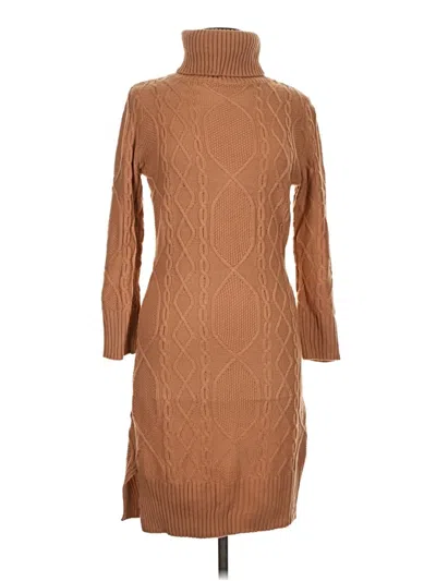 Pre-owned Unbranded Casual Dress In Brown