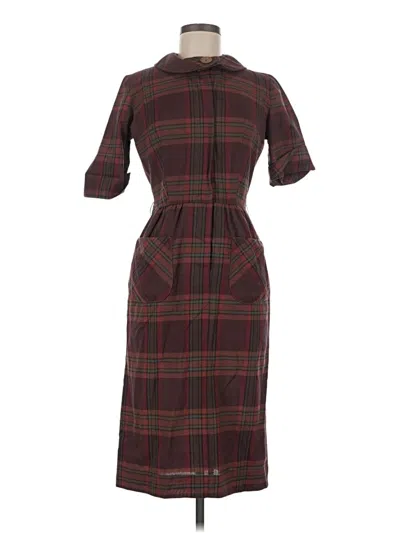 Pre-owned Unbranded Casual Dress In Brown
