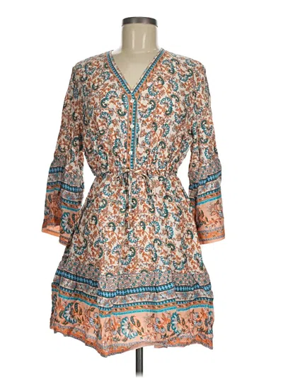 Pre-owned Unbranded Casual Dress In Brown