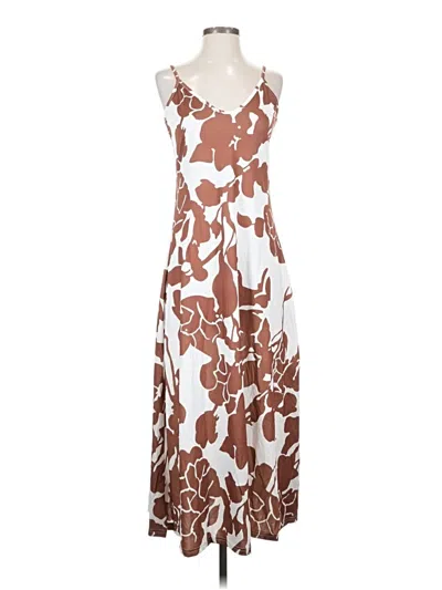 Pre-owned Unbranded Casual Dress In Brown