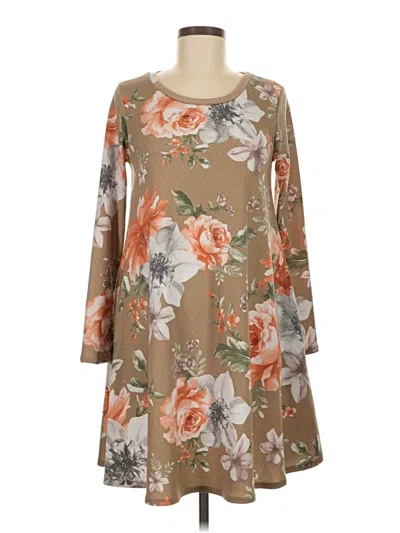 Pre-owned Unbranded Casual Dress In Brown