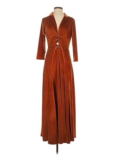Pre-owned Unbranded Casual Dress In Brown
