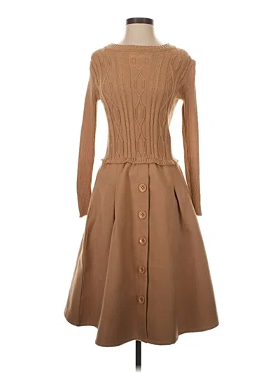 Pre-owned Unbranded Casual Dress In Brown