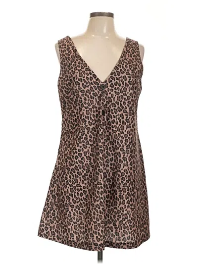 Pre-owned Unbranded Casual Dress In Brown
