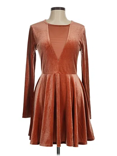 Pre-owned Unbranded Casual Dress In Brown