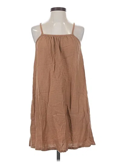 Pre-owned Unbranded Casual Dress In Brown