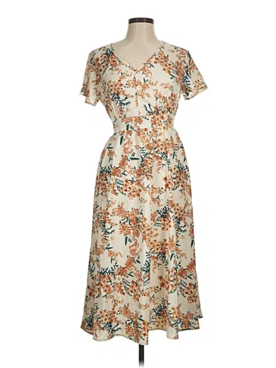Pre-owned Unbranded Casual Dress In Brown