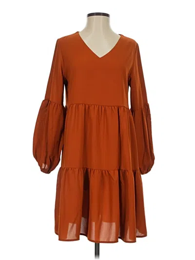 Pre-owned Unbranded Casual Dress In Brown