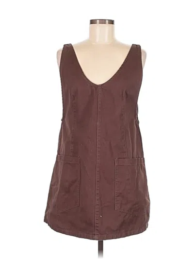 Pre-owned Unbranded Casual Dress In Brown