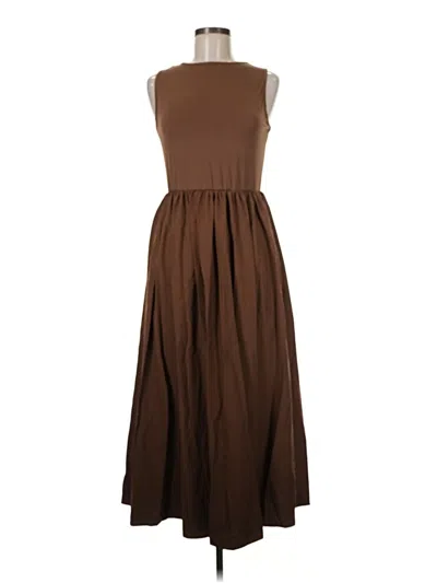 Pre-owned Unbranded Casual Dress In Brown