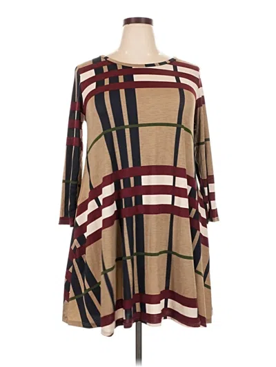 Pre-owned Unbranded Casual Dress In Brown